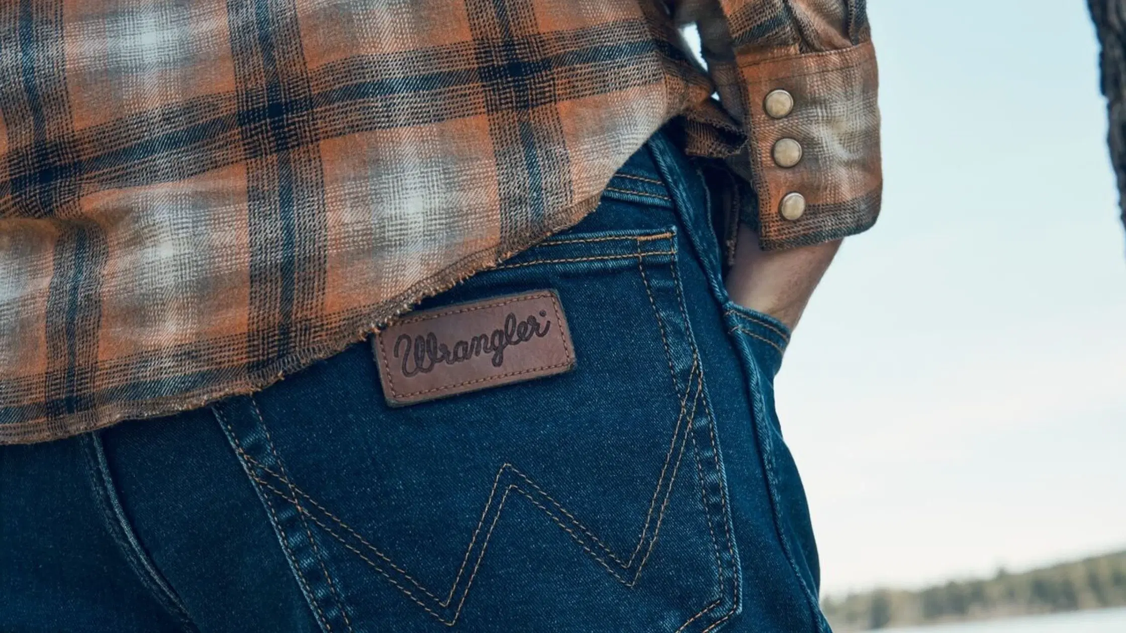 Rugged Meets Refined: Wrangler Brown Shirt with Jeans